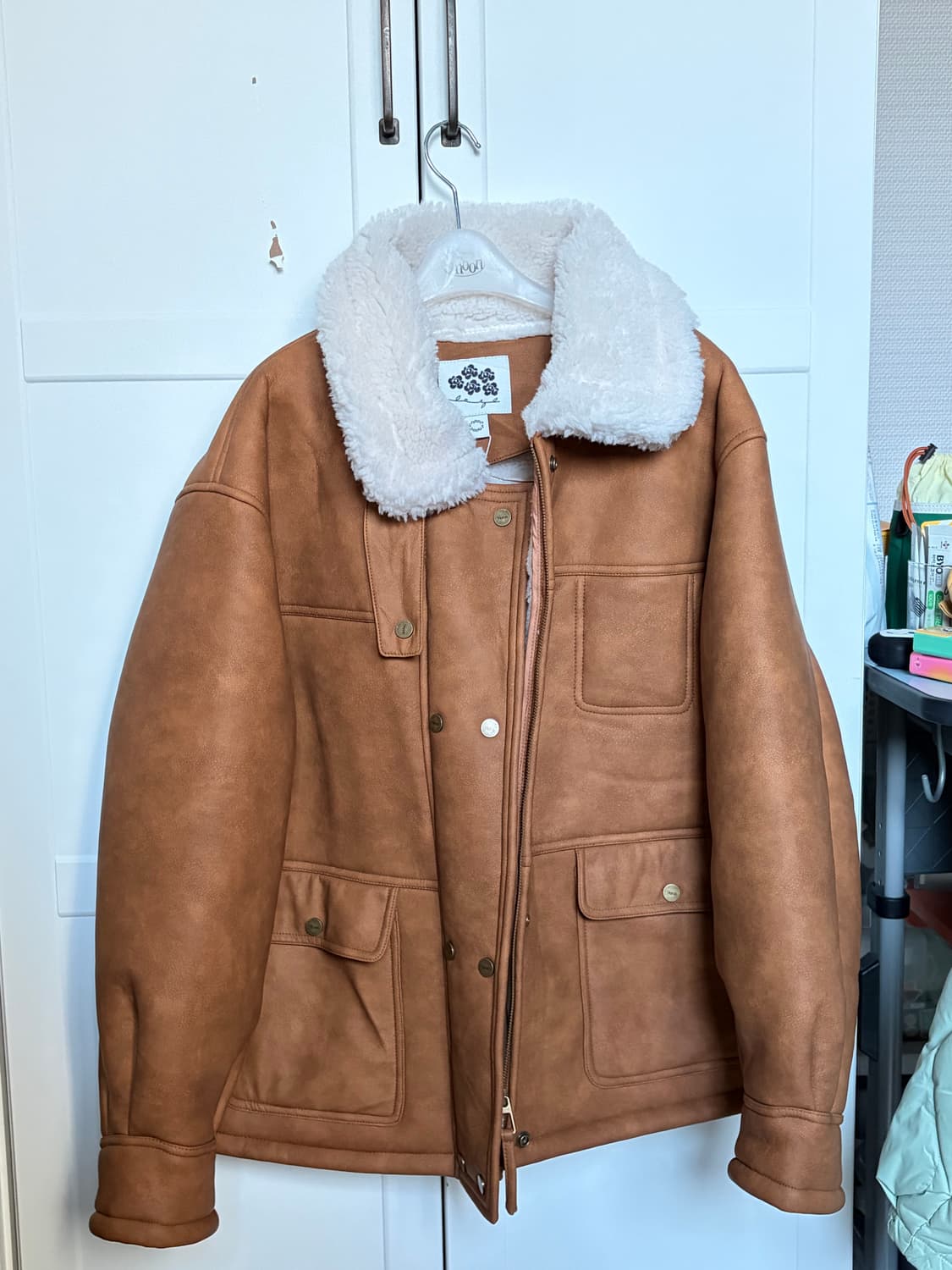 시눈 빈티지 무스탕 자켓 (라이트브라운) 상품이미지1