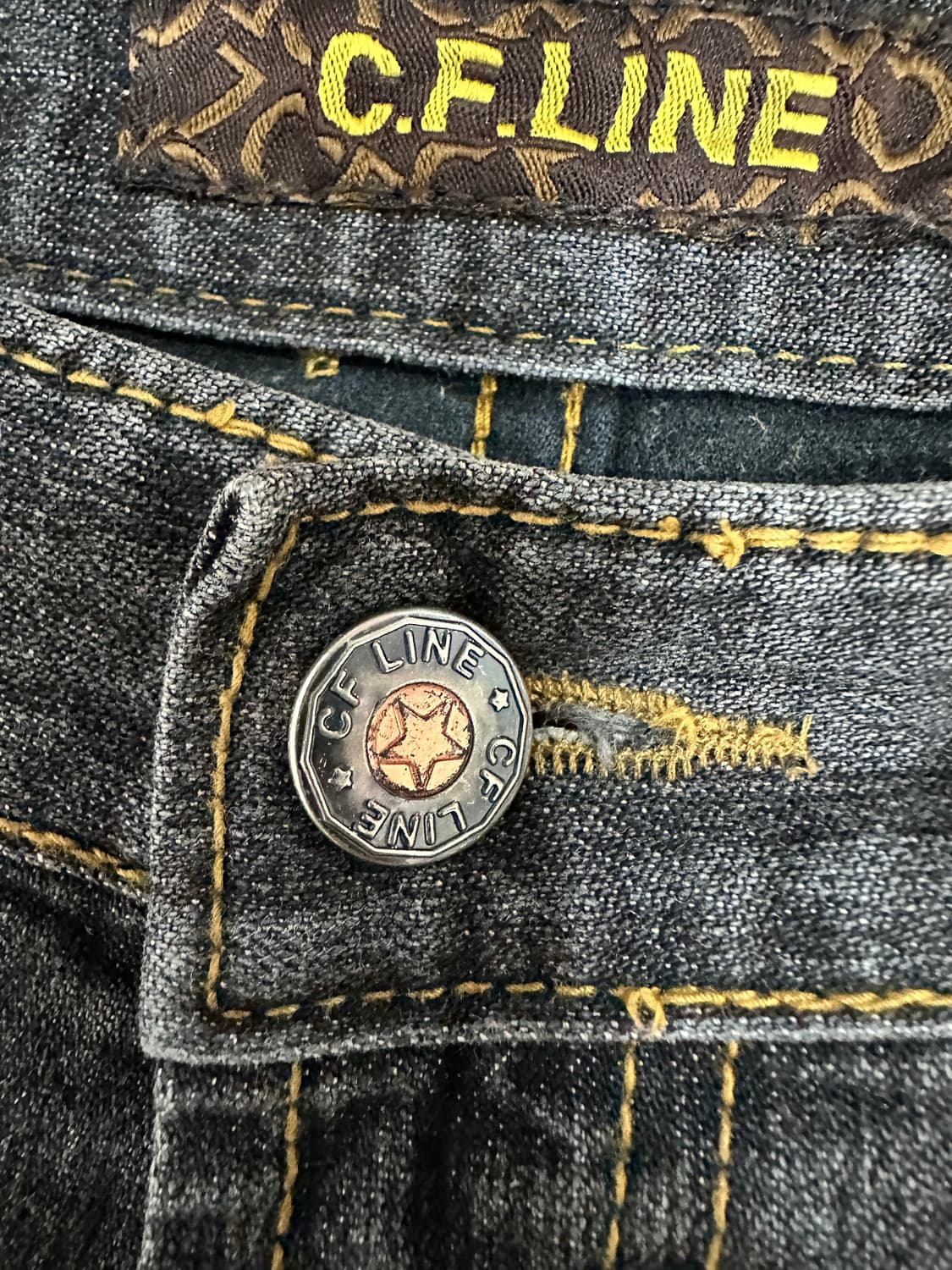 C.F.LINE 씨에프라인 스네이크 패턴 포인트 부츠컷 Y2K 31사이즈 상품이미지5