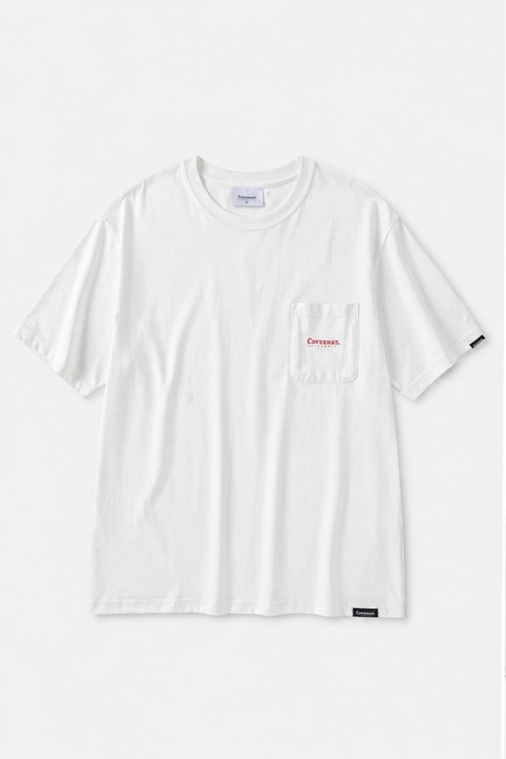 커버낫 흰색 반팔티셔츠 레드 레터링 상품이미지2
