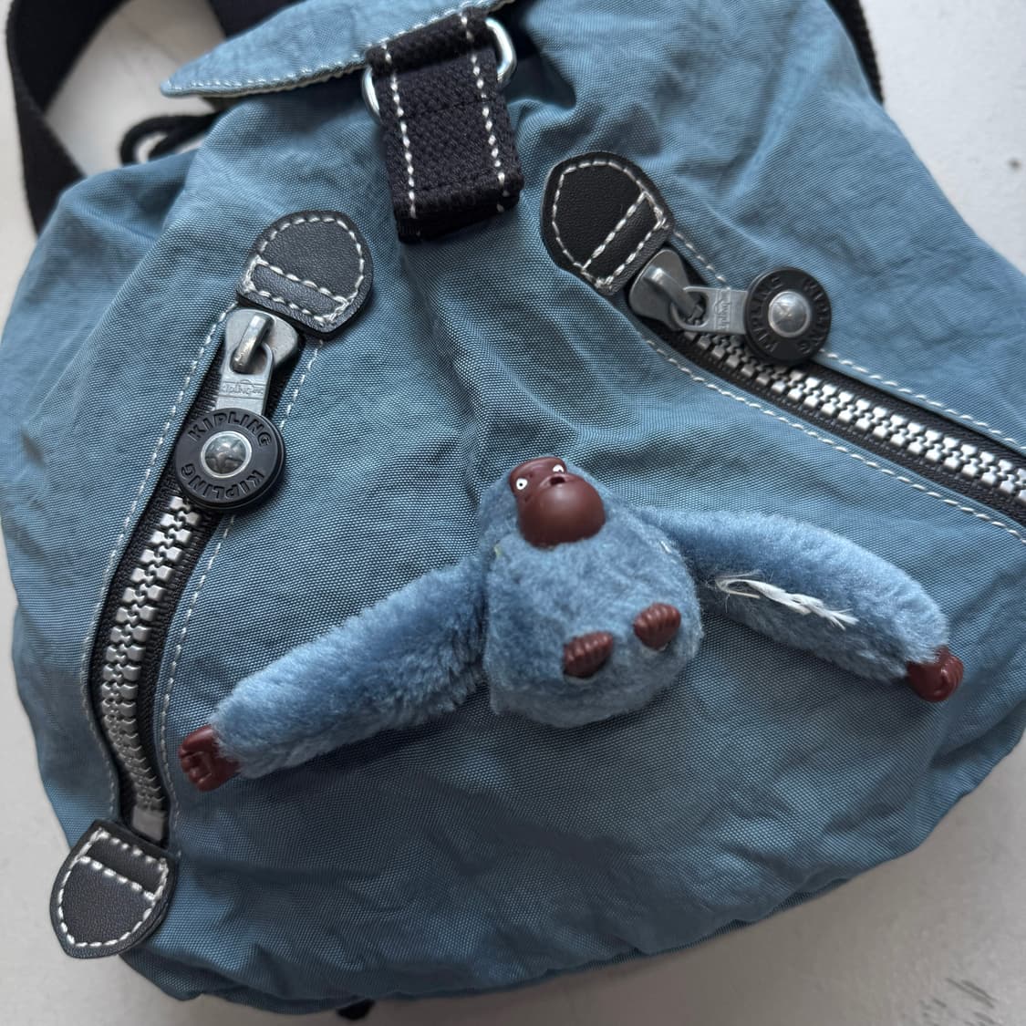 키플링 복조리 고릴라 키링 하늘색 복주머니 미니 백팩 상품이미지4