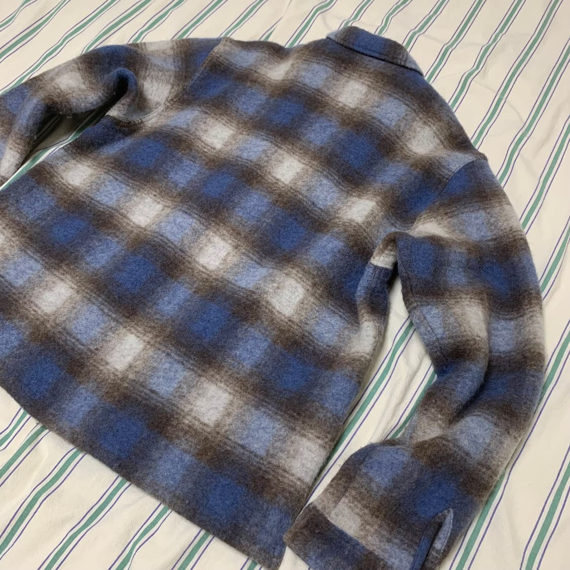 스투시 모헤어 플레이드 집 셔츠 xxl 상품이미지10