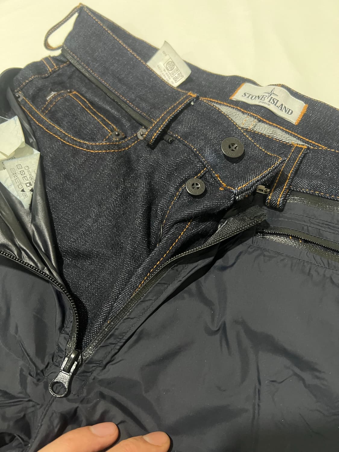 스톤아일랜드 나일론 레이어드 인디고 데님팬츠 32사이즈 상품이미지1