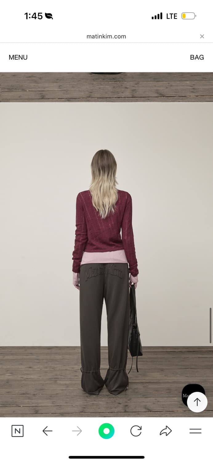 마뗑킴 STRING DETAIL SWEATPANTS IN CHARCOAL 상품이미지1