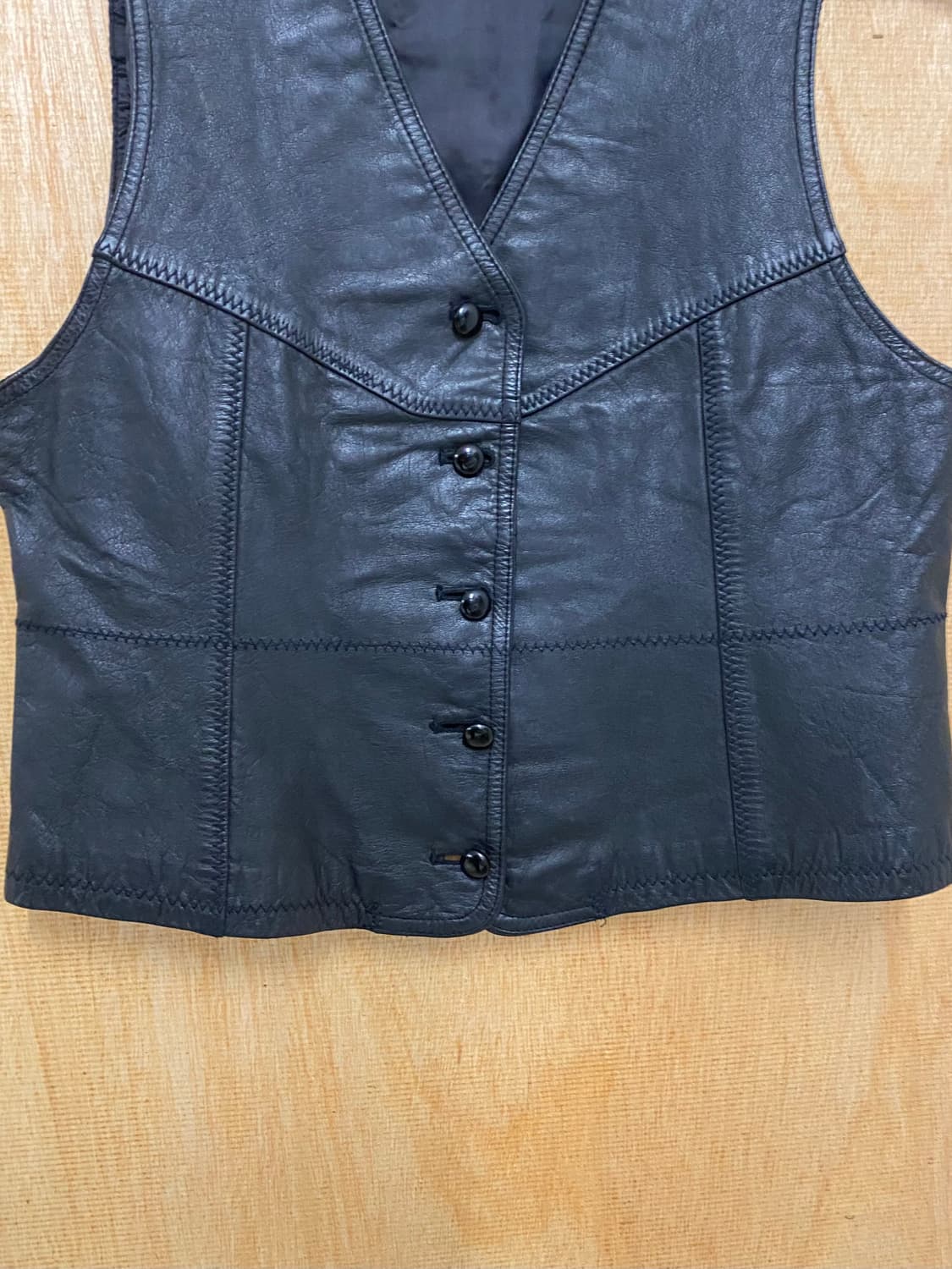 VTG stitch leather vest 빈티지 스티치 레더 베스트 상품이미지4