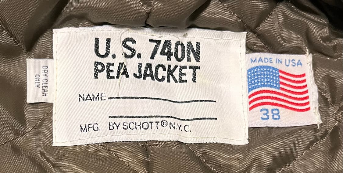 쇼트 Schott NYC U.S. 740N 피코트 38 상품이미지3