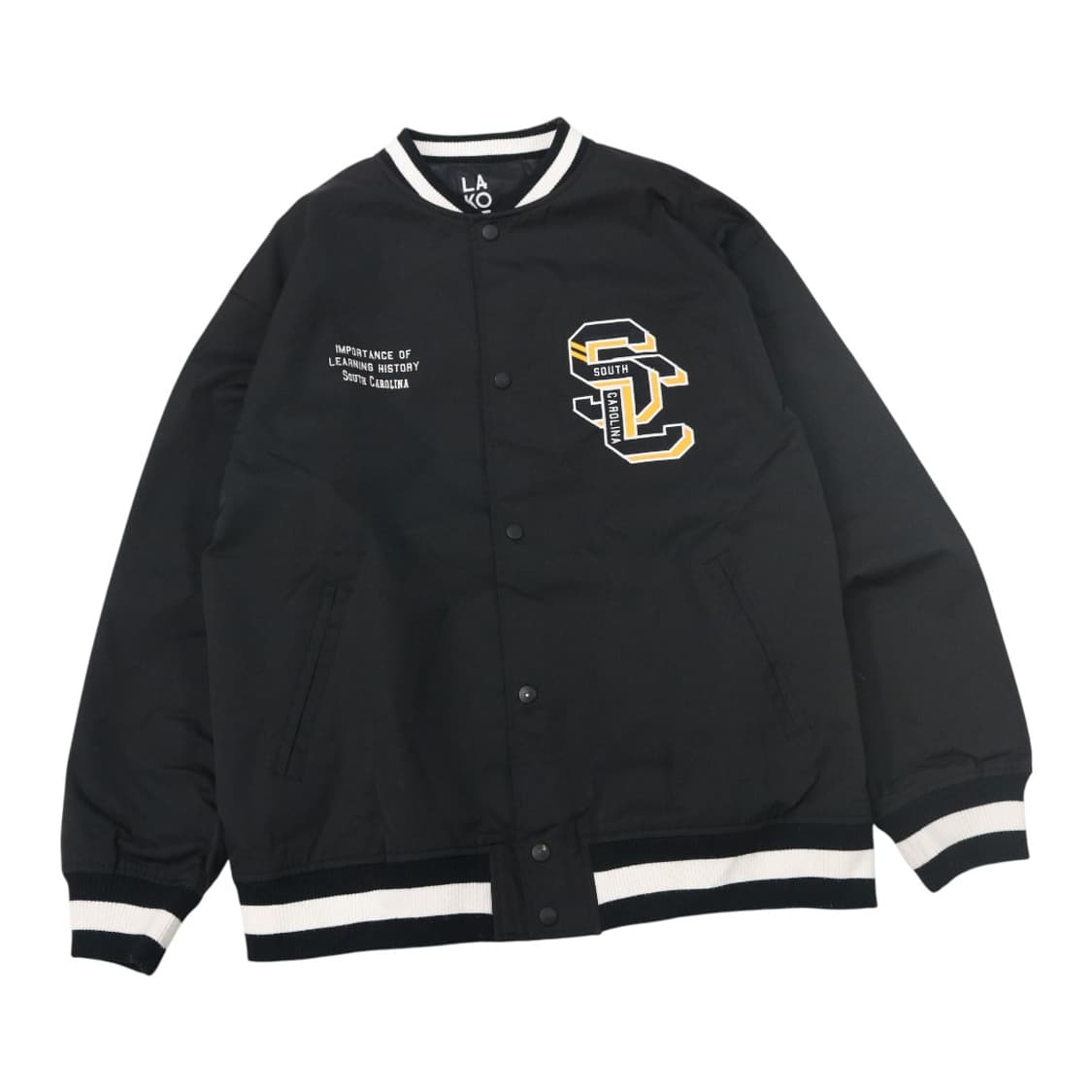 LAKOLE 라콜레 블랙 사우스 캐롤라이나 자수 바시티 자켓 M 상품이미지1