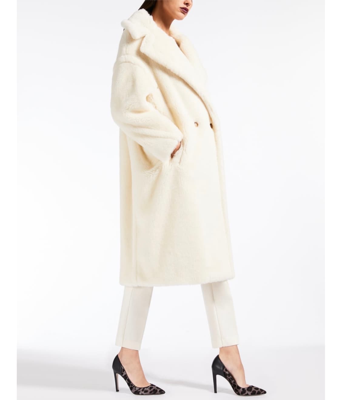 셀렉티즘 테디베어 롱코트 아이보리 66~77 상품이미지7