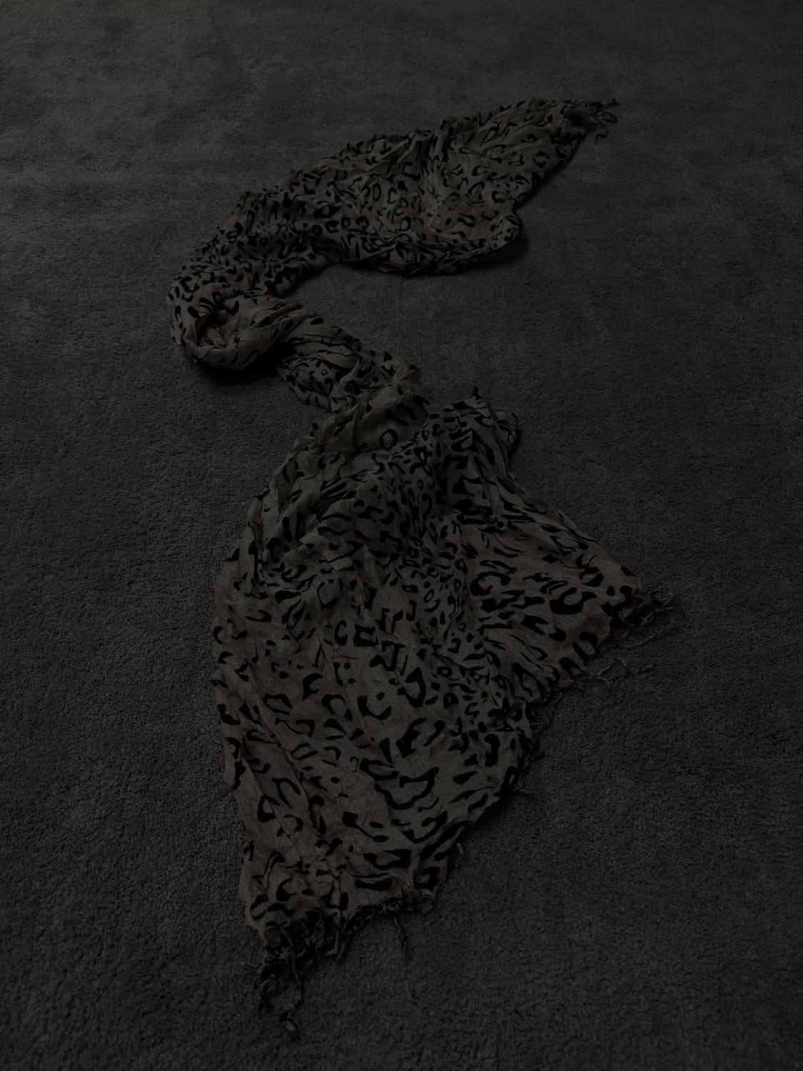 Vintage v-kei punk mood leopard scarf 상품이미지1