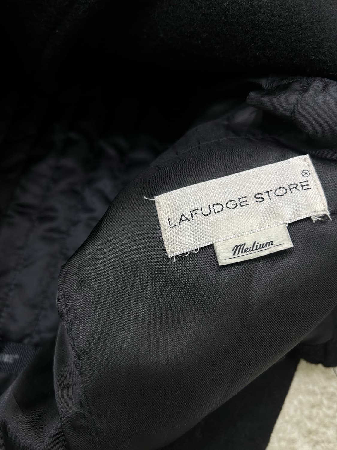 [M]라퍼지스토어 오버핏 숏 더플코트/블랙 상품이미지4