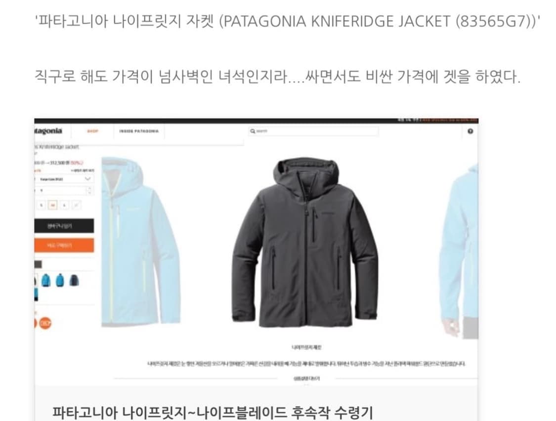100/ 파타고니아 나이프릿지 고어텍스 후드 자켓 상품이미지3