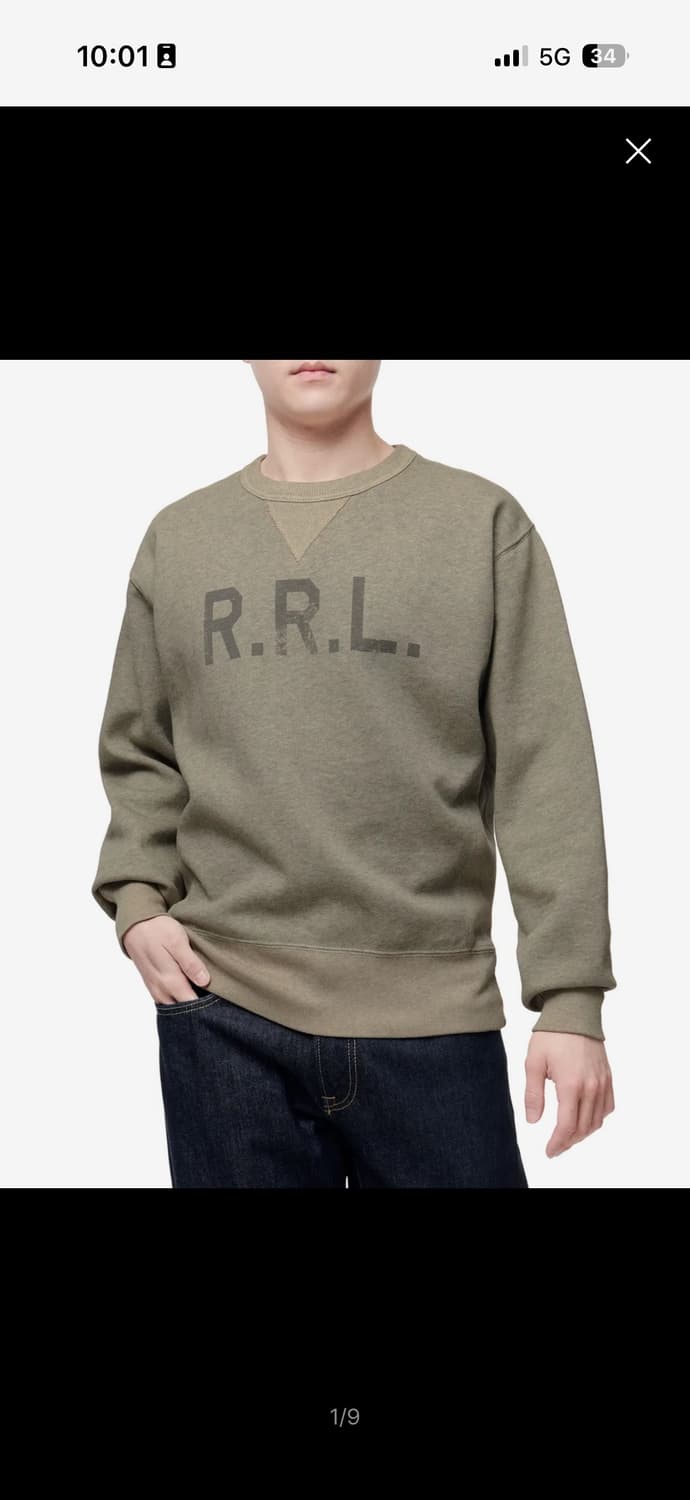 RRL 로고 크루넥 그레이 스웻 셔츠 L사이즈 상품이미지4