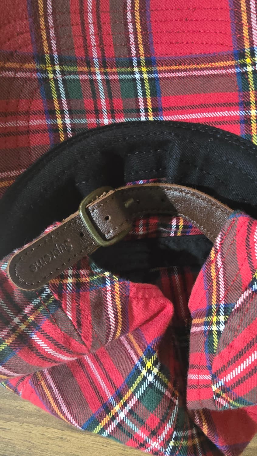 슈프림 워시드 치노 트윌 캠프캡 레드 타탄 - 20FW 상품이미지4