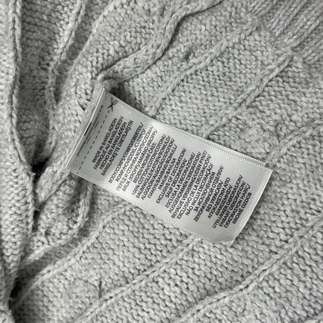 [L] 폴로 라이트그레이 케이블 니트 상품이미지7