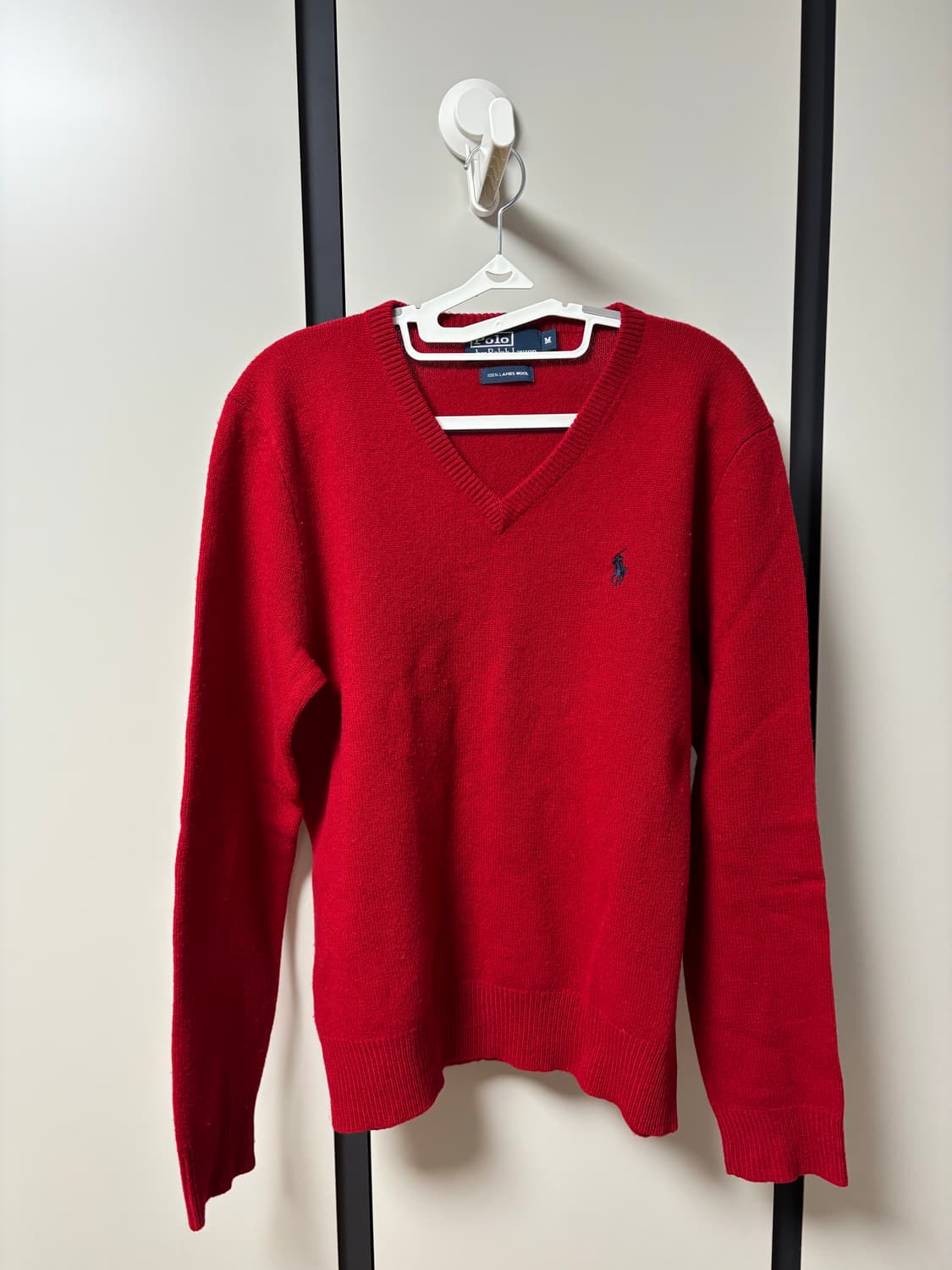 폴로 브이넥 니트 M 남녀공용 램스울100% 상품이미지1