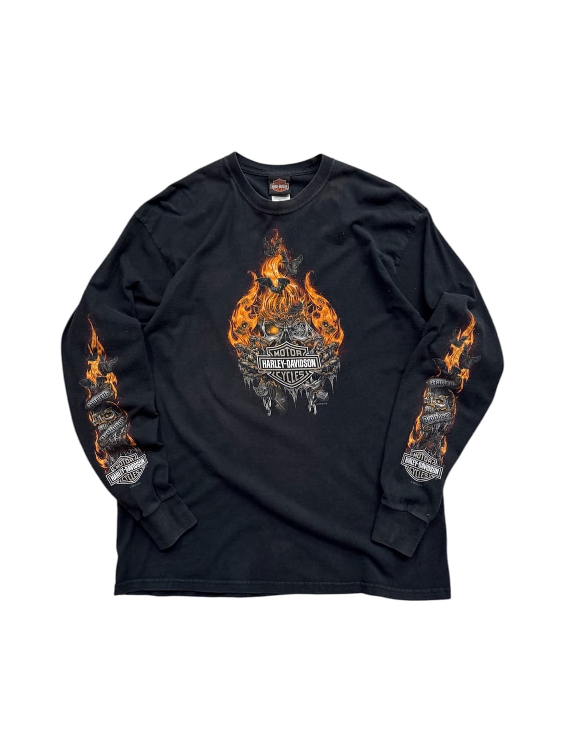 할리데이비슨 스컬 플레임 롱슬리브 상품이미지1