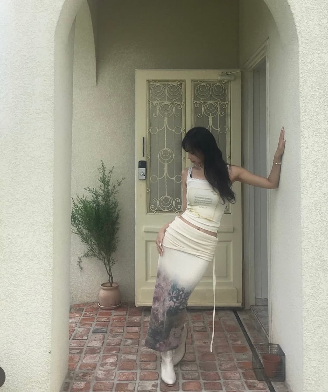 배디 투웨이 셔링스커트 크림 상품이미지3