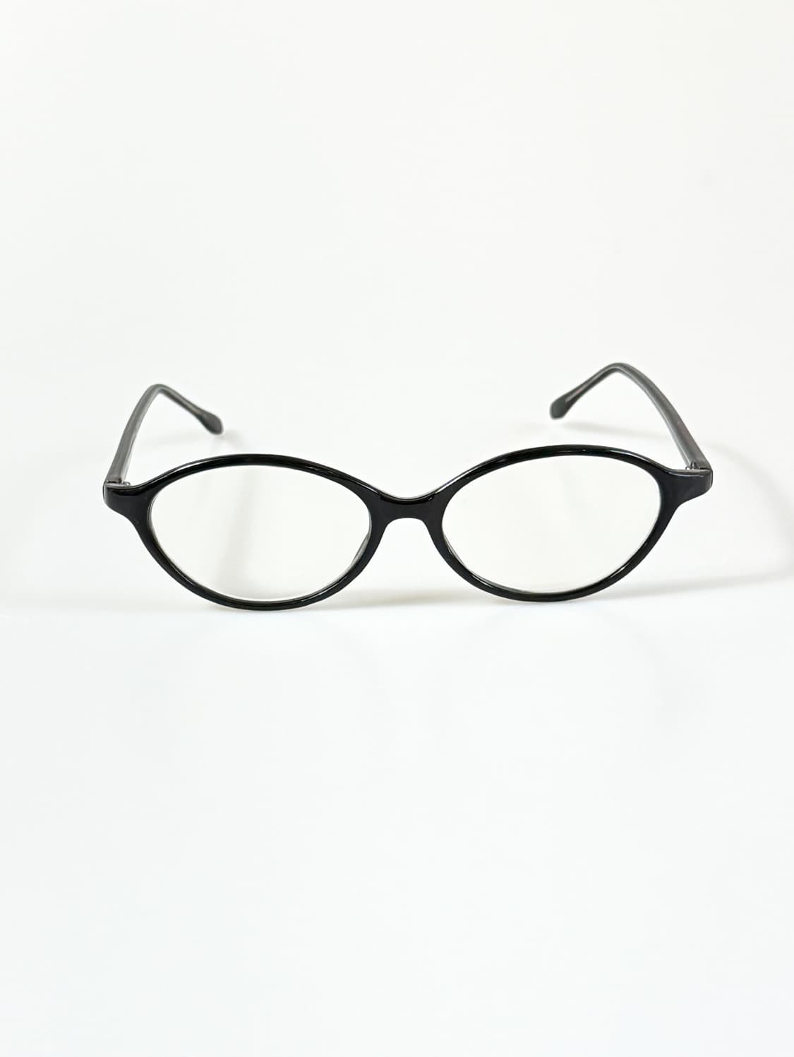 90s 블랙 오벌 뿔테 오버사이즈 프레임 빈티지 안경 상품이미지2