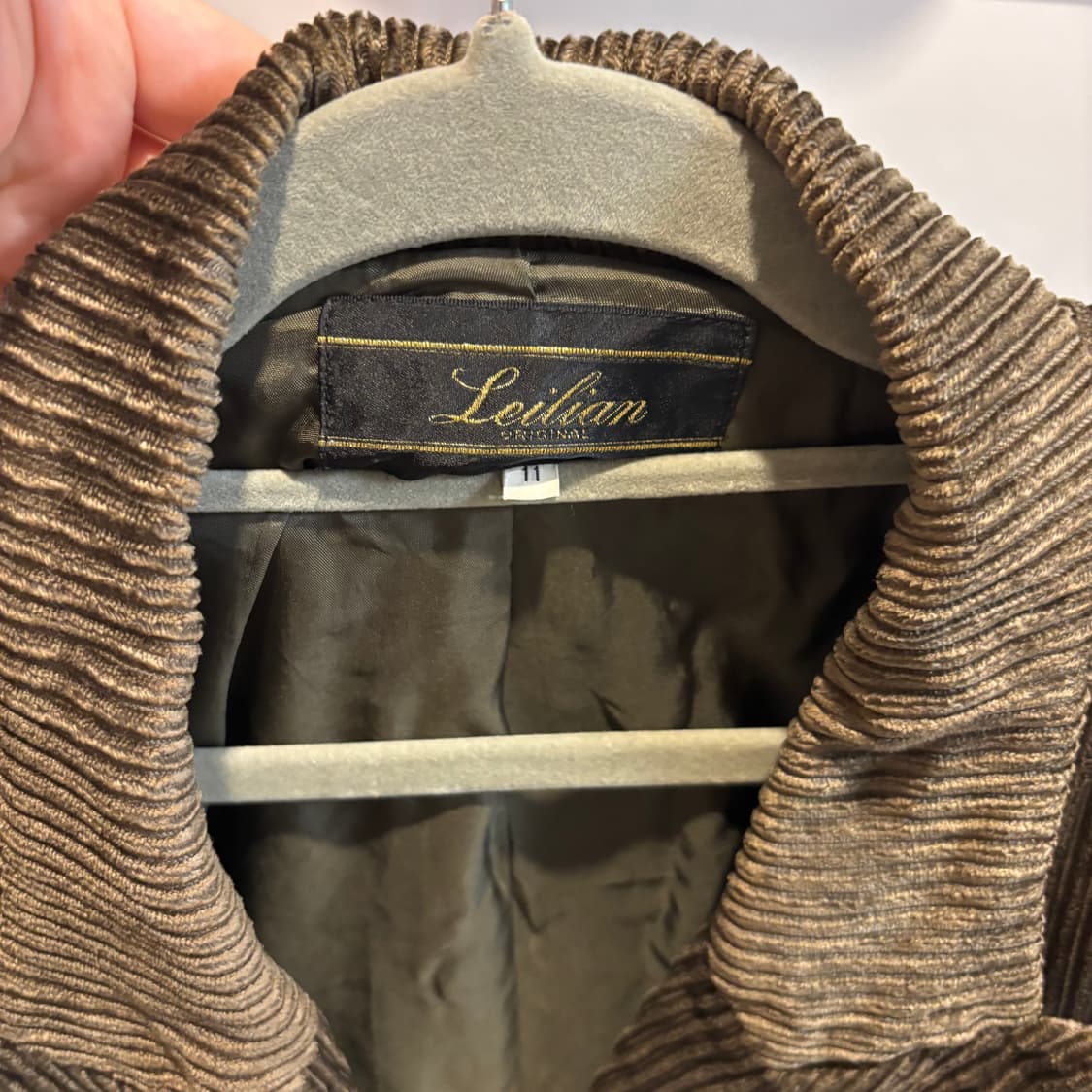 Leilian 카키 코듀로이 자켓 상품이미지5