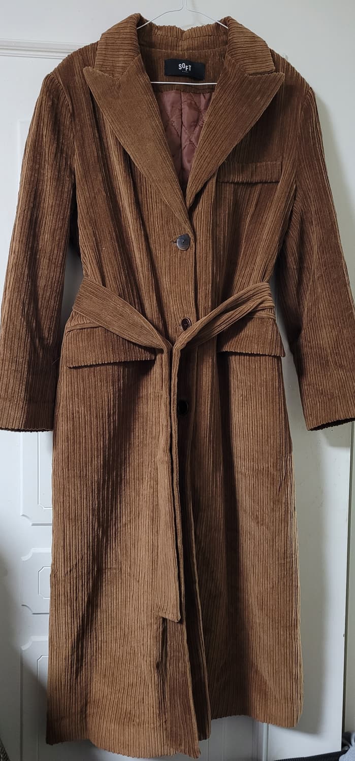 소프트서울 코듀로이 롱 코트 상품이미지2
