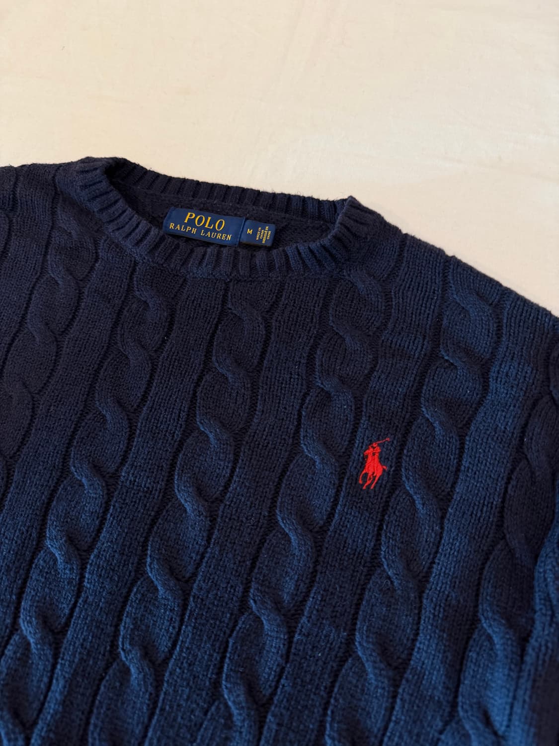 폴로 랄프로렌 꽈배기 케이블 니트 네이비 상품이미지2