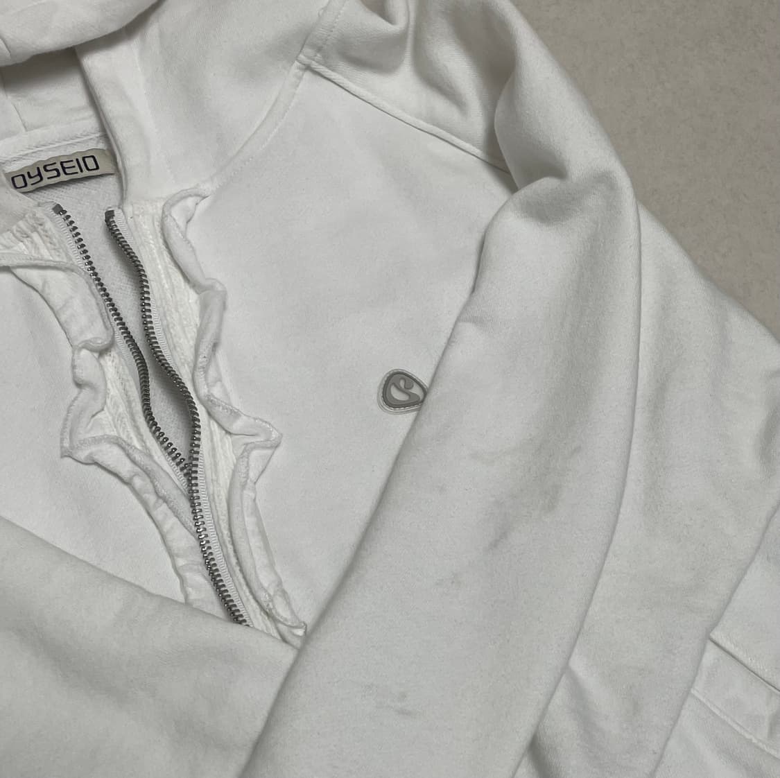 코이세이오 러플 레이스 후드 집업 화이트 상품이미지6