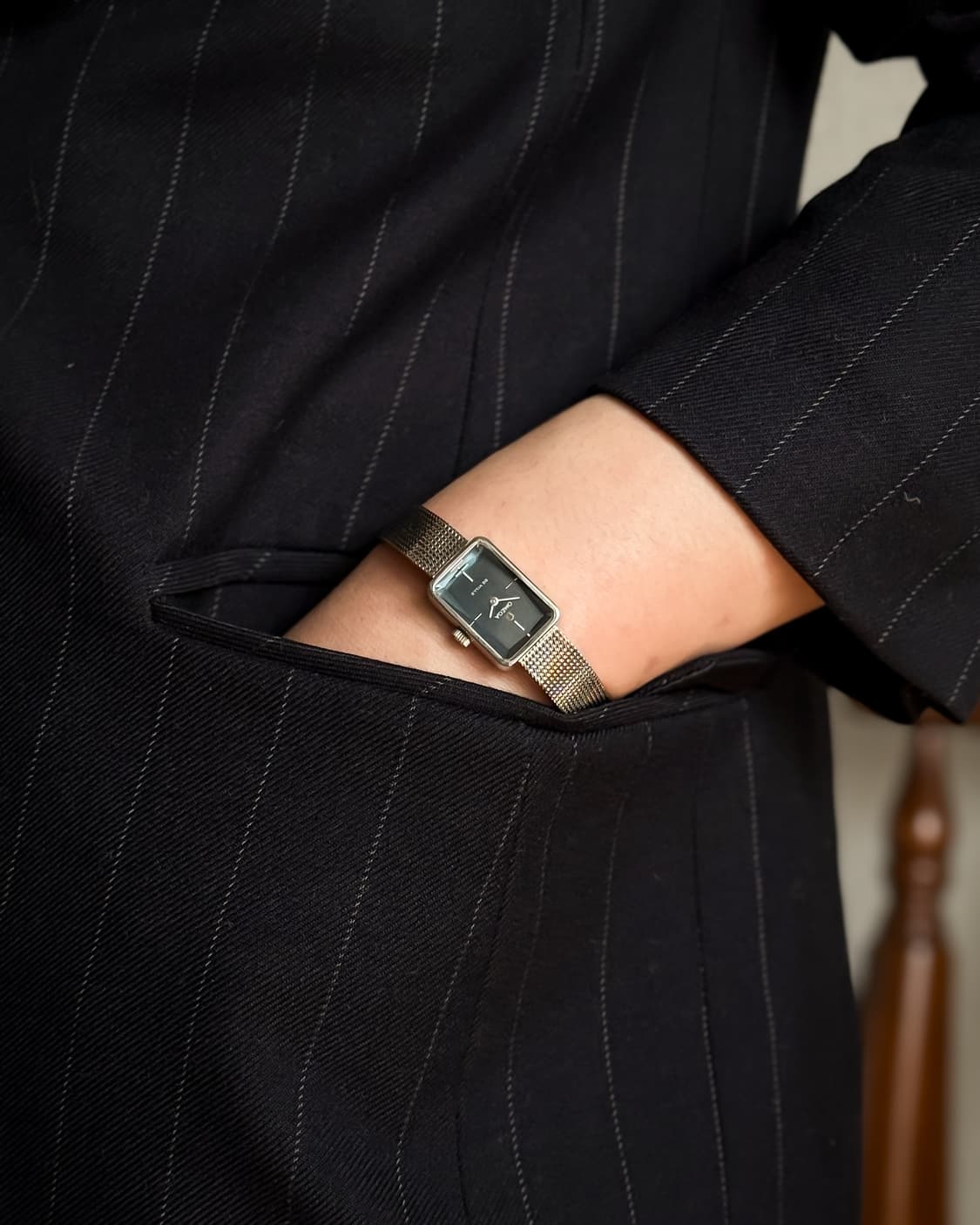 오메가 드빌 블루 다이얼 메쉬 브레이슬릿 시계 상품이미지5