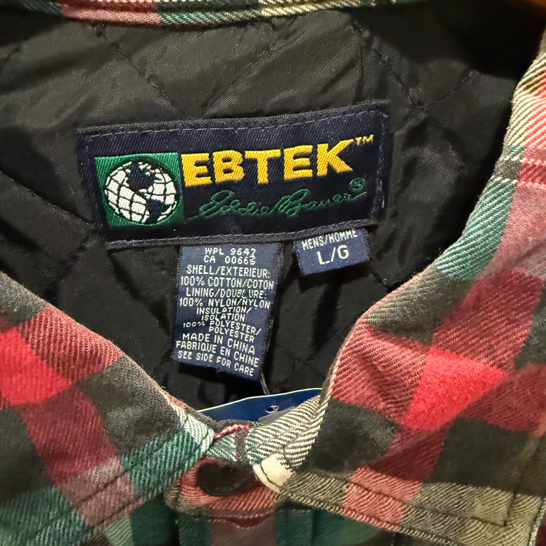 EBTEK 에브텍 에디바우어 윈도우 타탄체크 셔츠자켓 패딩안감 디테일 상품이미지5