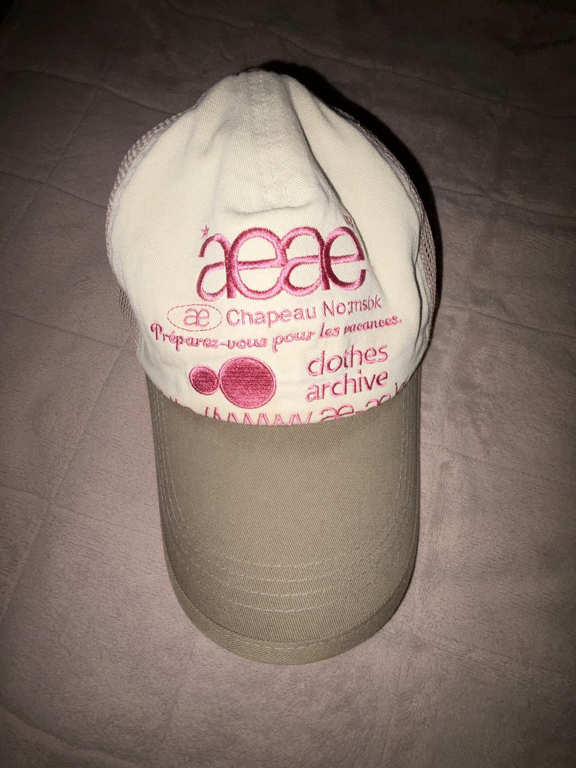 aeae 매쉬 모자 (올리브 핑크 색상) 상품이미지3