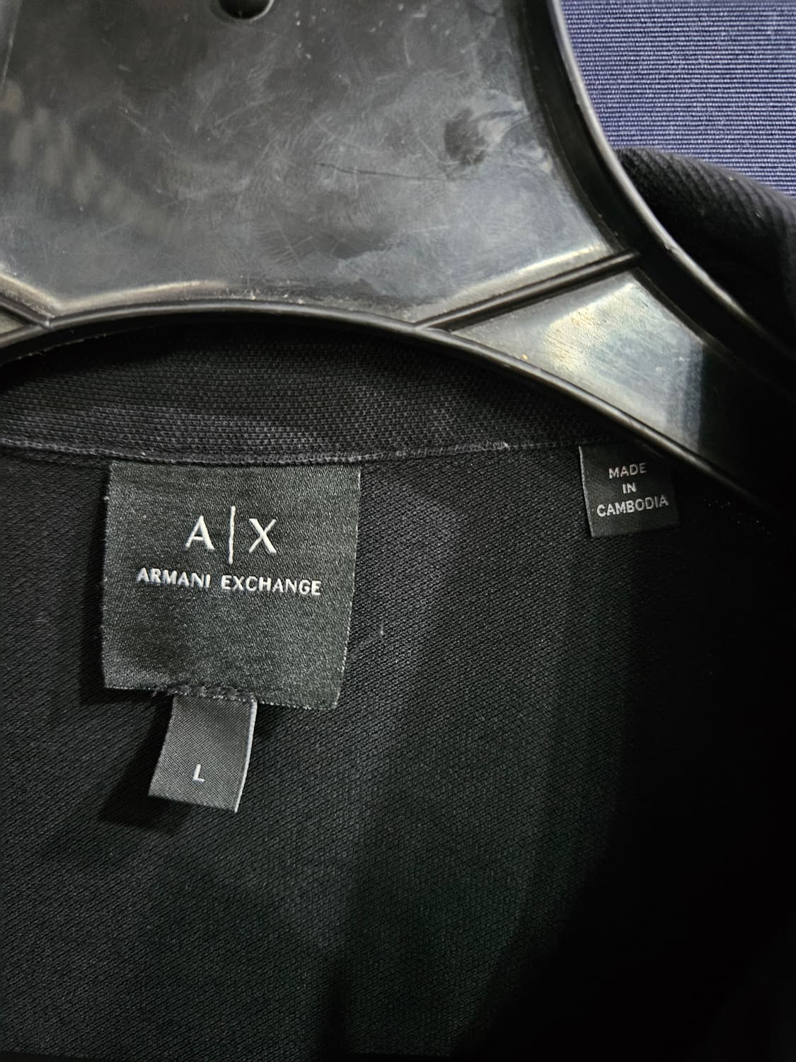 아르마니 익스체인지 블랙 남성 100 카라반팔티 상품이미지3