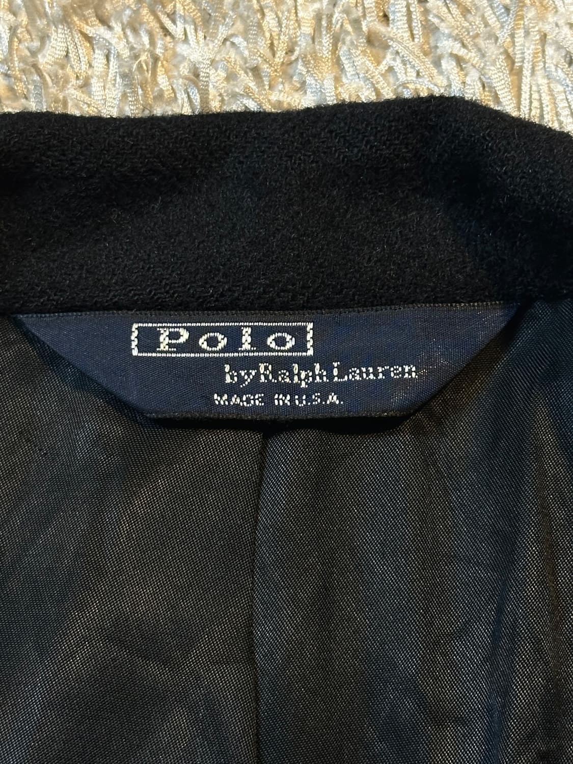 폴로 랄프로렌 POLO 헤링본 울 캐시미어 블레이저 자켓 블랙 39 상품이미지5