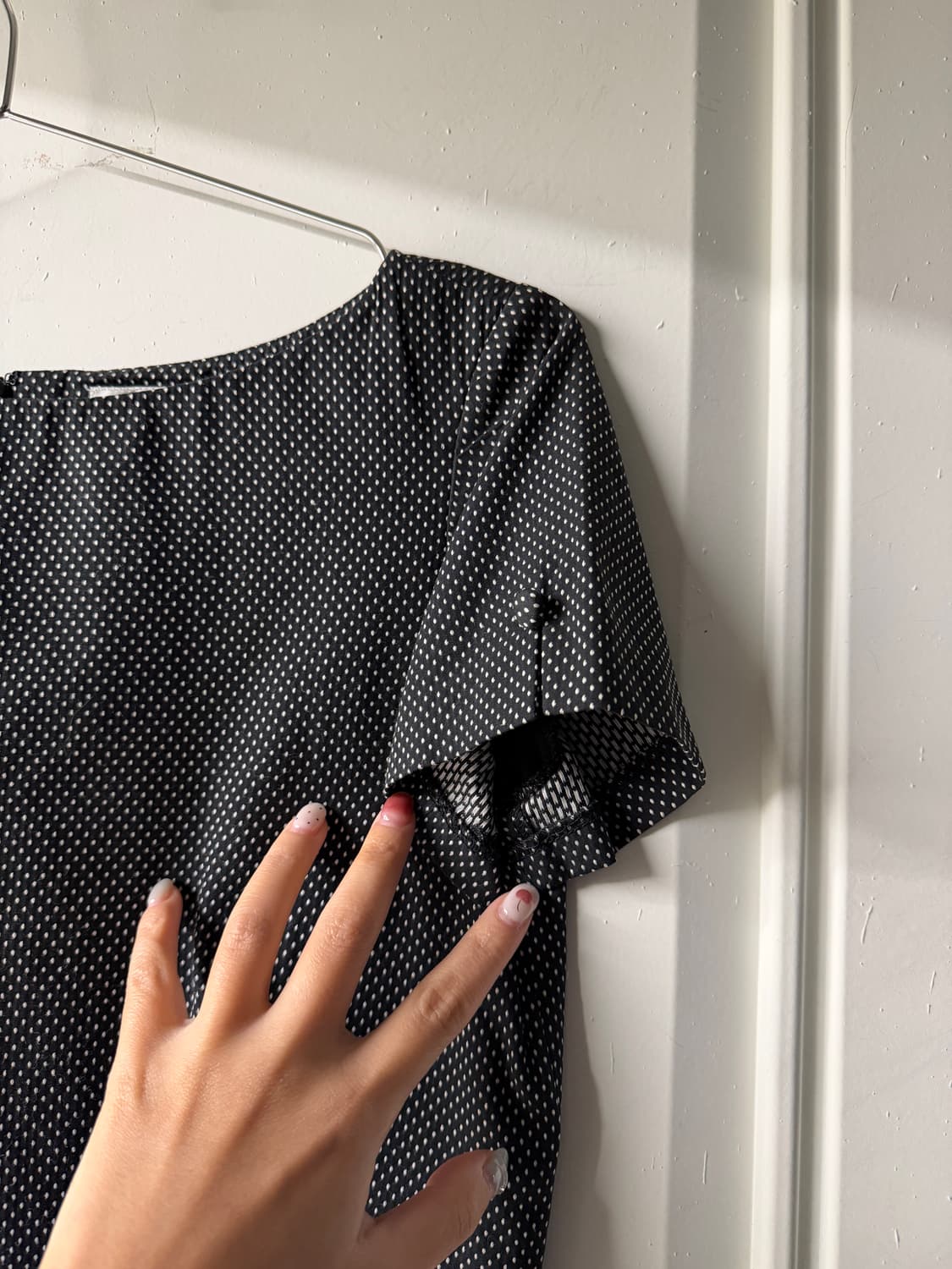 일본빈티지 보트넥 잔도트 반팔 원피스 상품이미지6