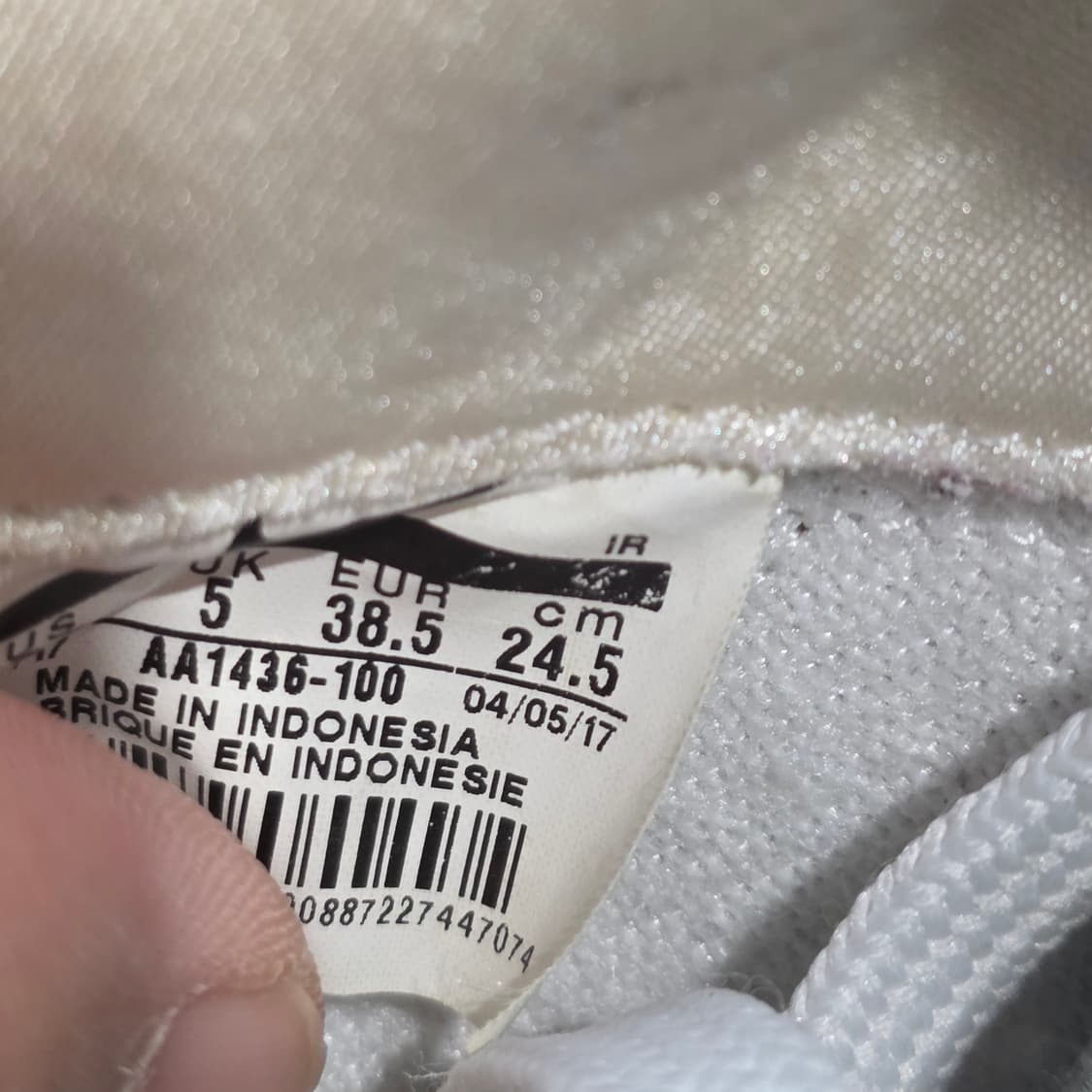 8q-5:나이키 코르테즈 화이트 펀칭 레더 (24.5cm) 상품이미지10