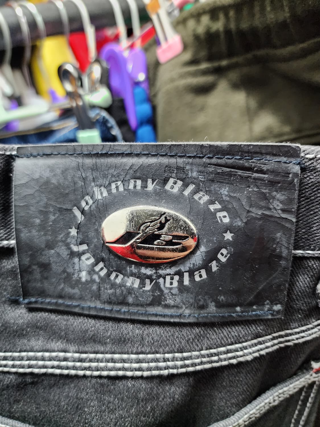 JOHNNY BLAZE 90s 흑청 워싱 카펜터 힙합팬츠 상품이미지8