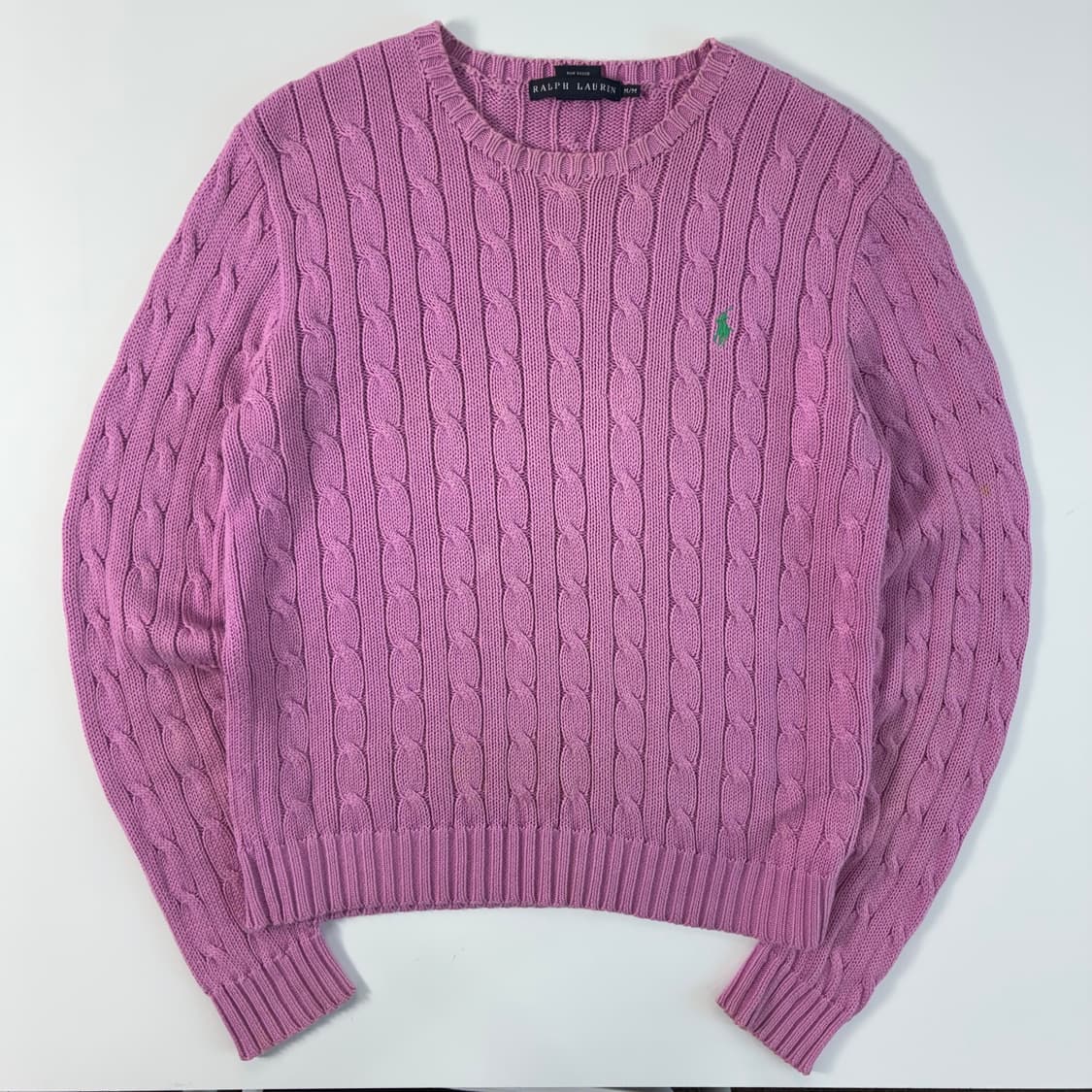Polo 폴로 랄프로렌 우먼스 라벤더핑크 케이블 라운드 니트 상품이미지1