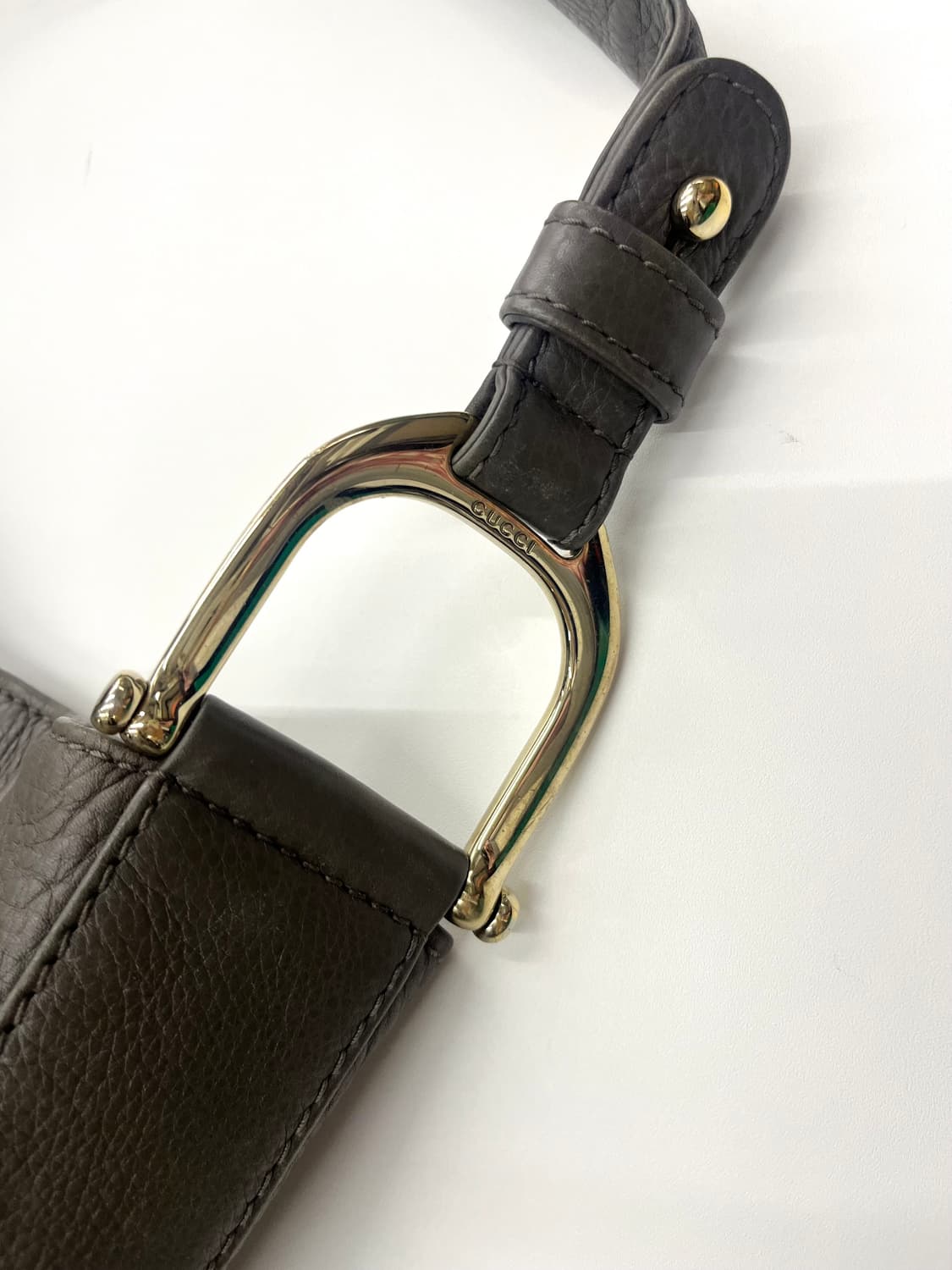 Gucci 구찌 차콜그레이 레더 숄더백 상품이미지6