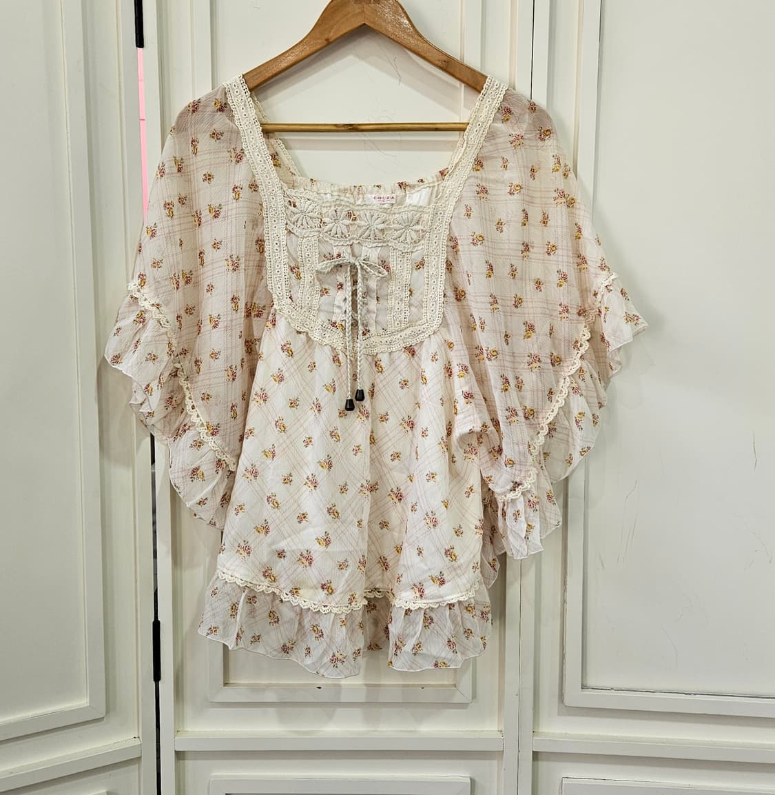 로즈 플라워 판쵸 블라우스 상품이미지1