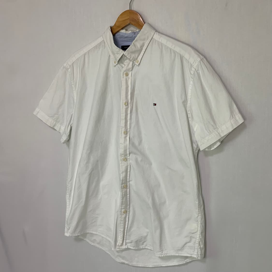 타미힐피거 빈티지 스탠다드 반팔 셔츠 화이트 남성 XL 상품이미지2