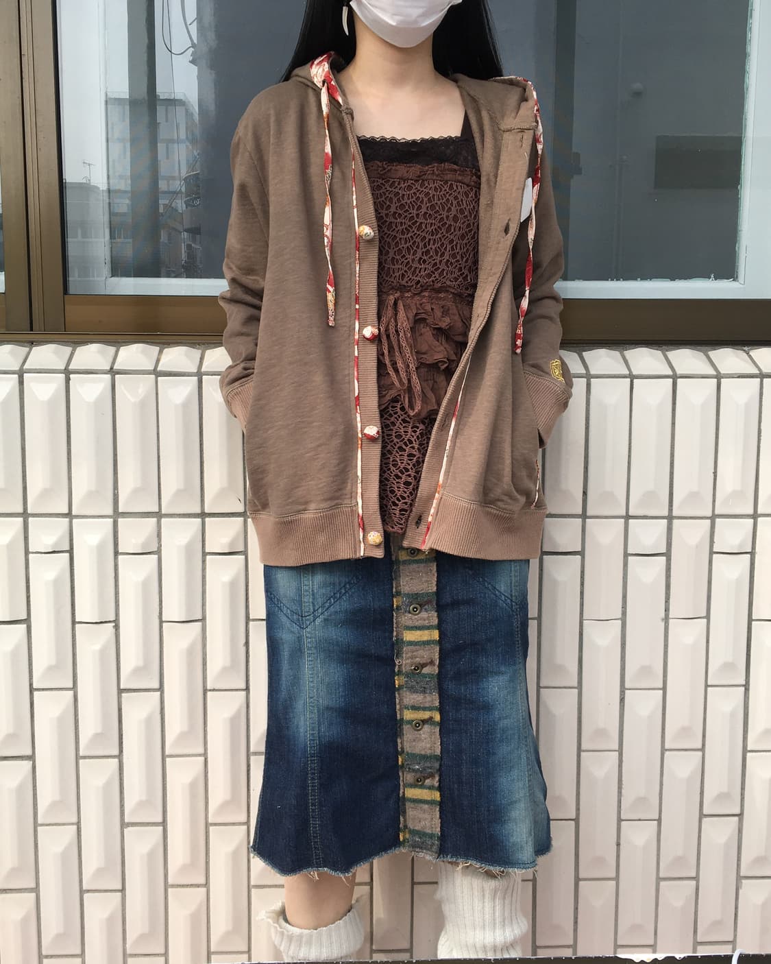Oriental line detail hood cardigan 상품이미지7