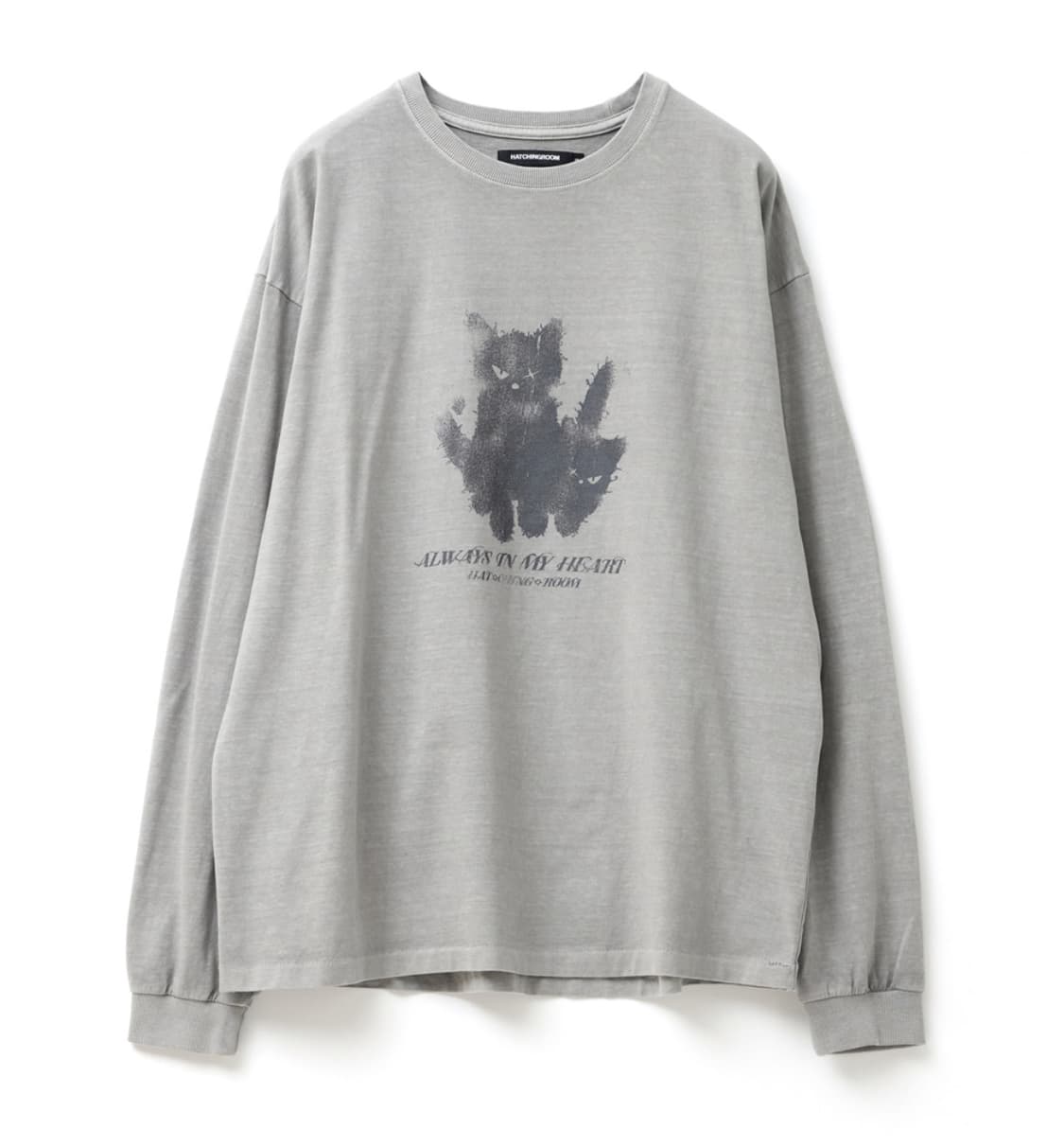 해칭룸 고스트캣 고양이티 롱슬리브 그레이 상품이미지1