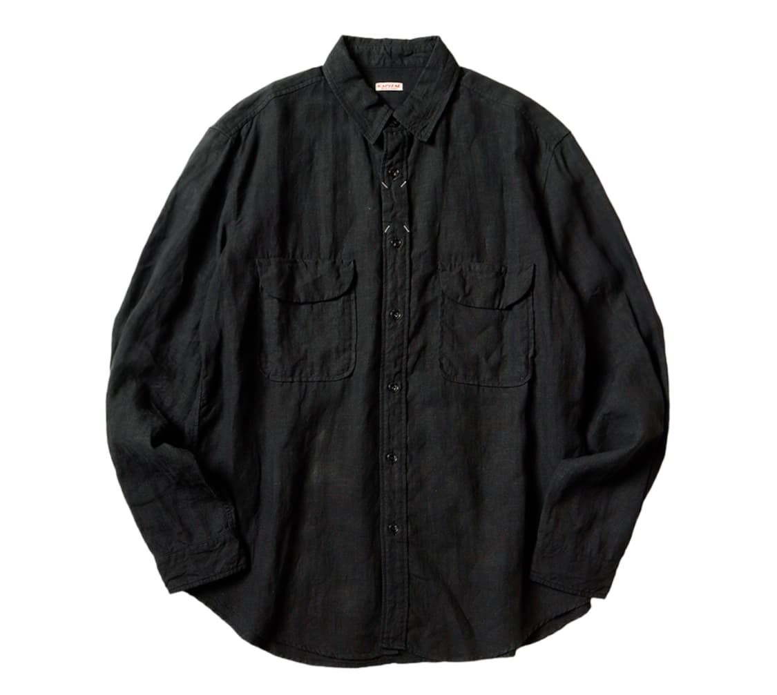 캐피탈 마르지엘라 리넨 클립 셔츠 블랙 3 상품이미지1