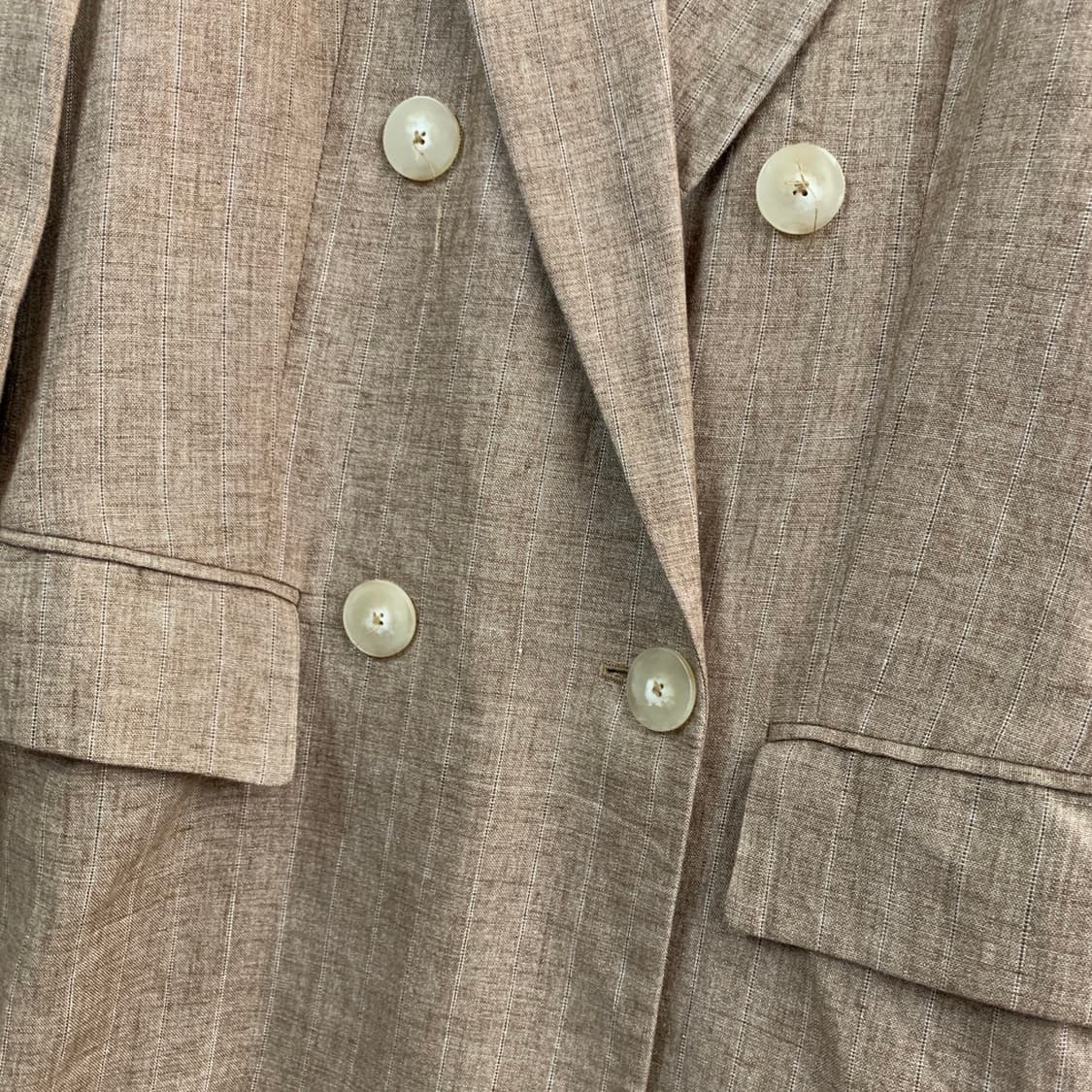 34 마시모두띠 더블 버튼 린넨 스트라이프 블레이저 자켓 상품이미지3