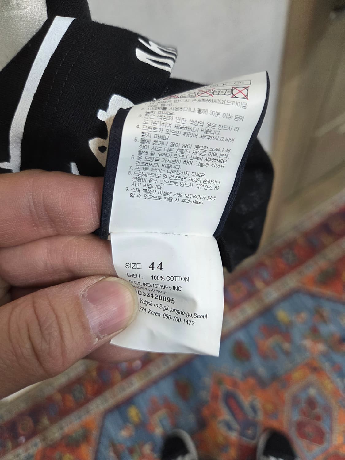 준지 롭라이언 콜라보 레터링 실버 프린팅 반팔 m 오버핏  상품이미지5