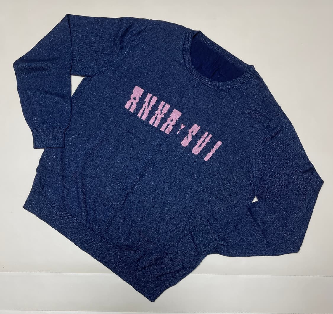 안나수이 네이비 라운드넥 니트 상품이미지1