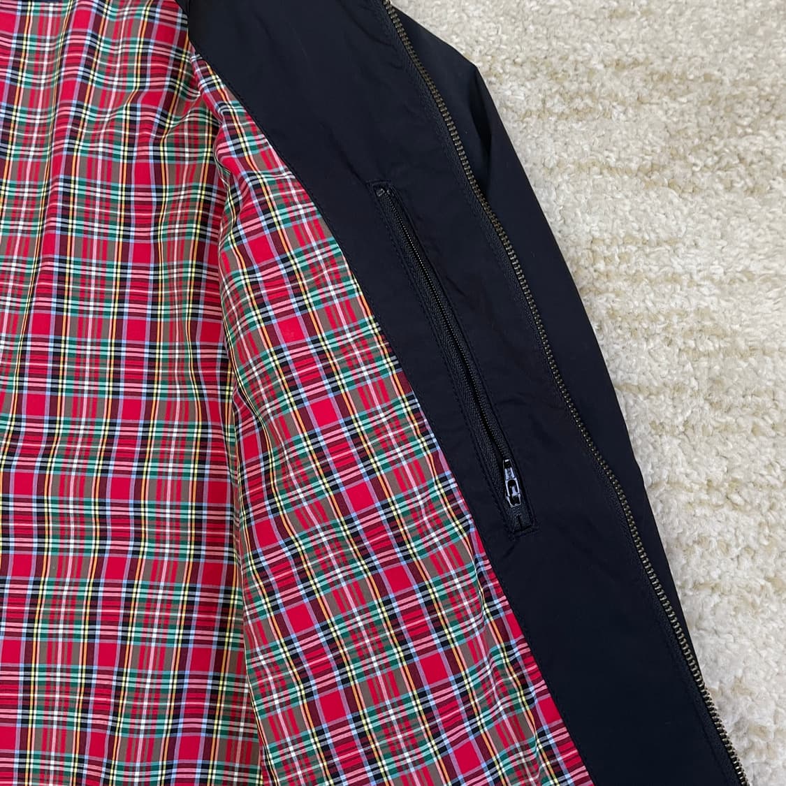 [S] 프레드페리 코튼 해링턴 잉글랜드 타탄 체크 자켓  상품이미지5