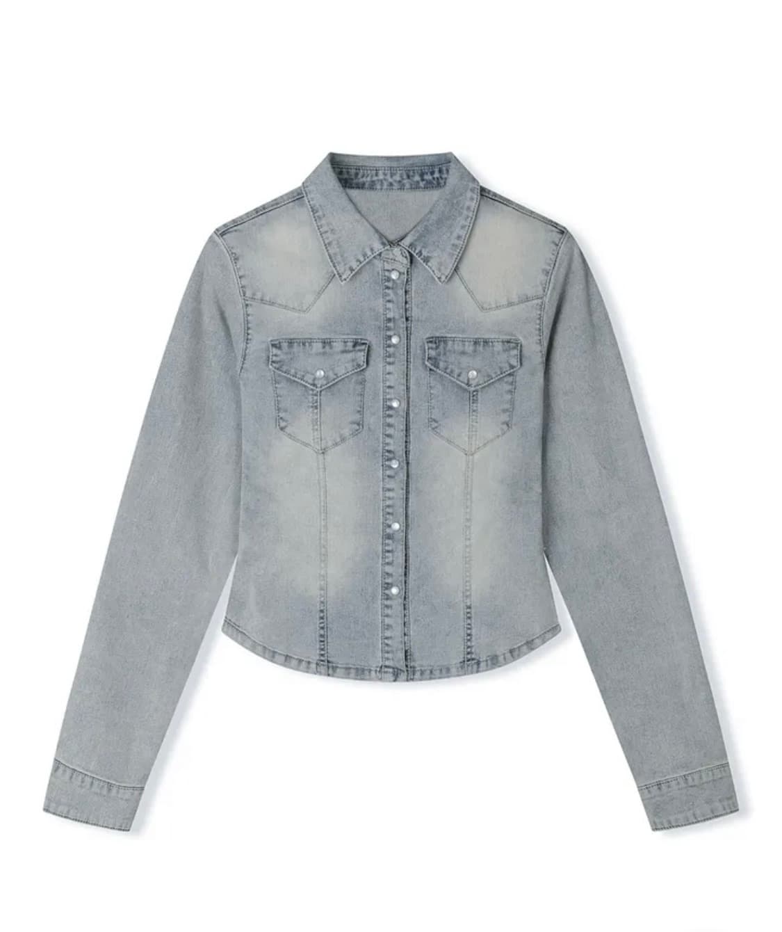 Western Slim Denim Shirts DCWSH003LIGHTB 상품이미지2