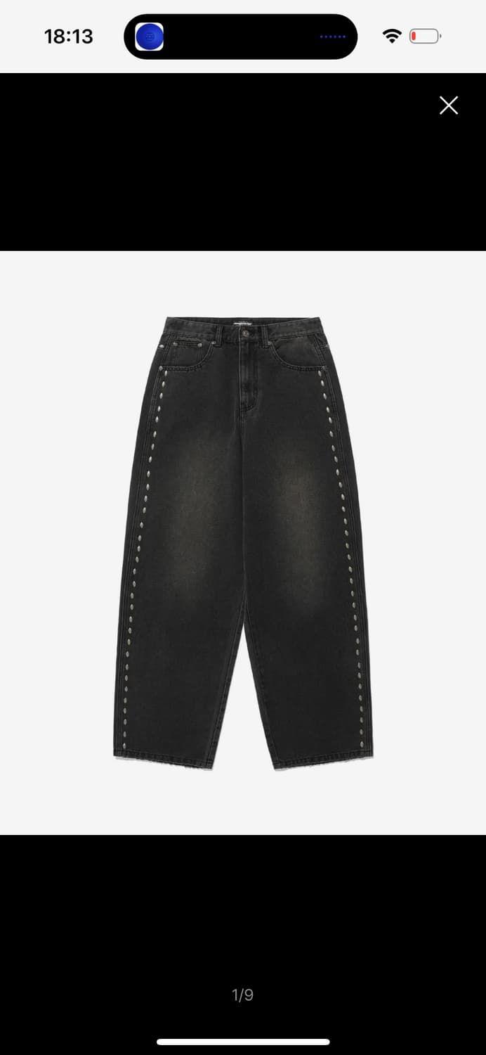 나이스 고스트 클럽 스터드 와이드 데님 상품이미지1