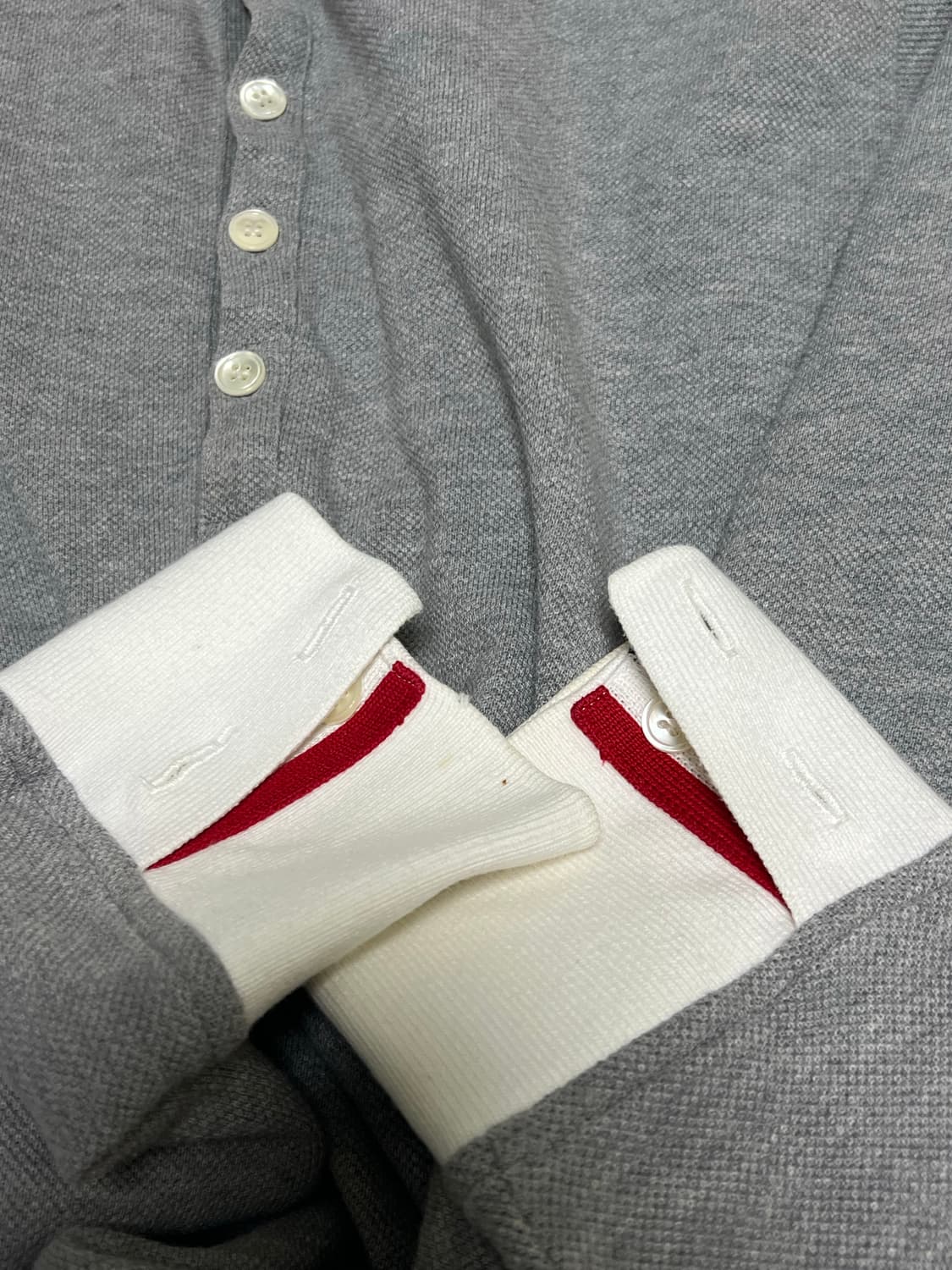 [정품] 3size(95) 톰브라운 그레이 긴팔 카라티 상품이미지9