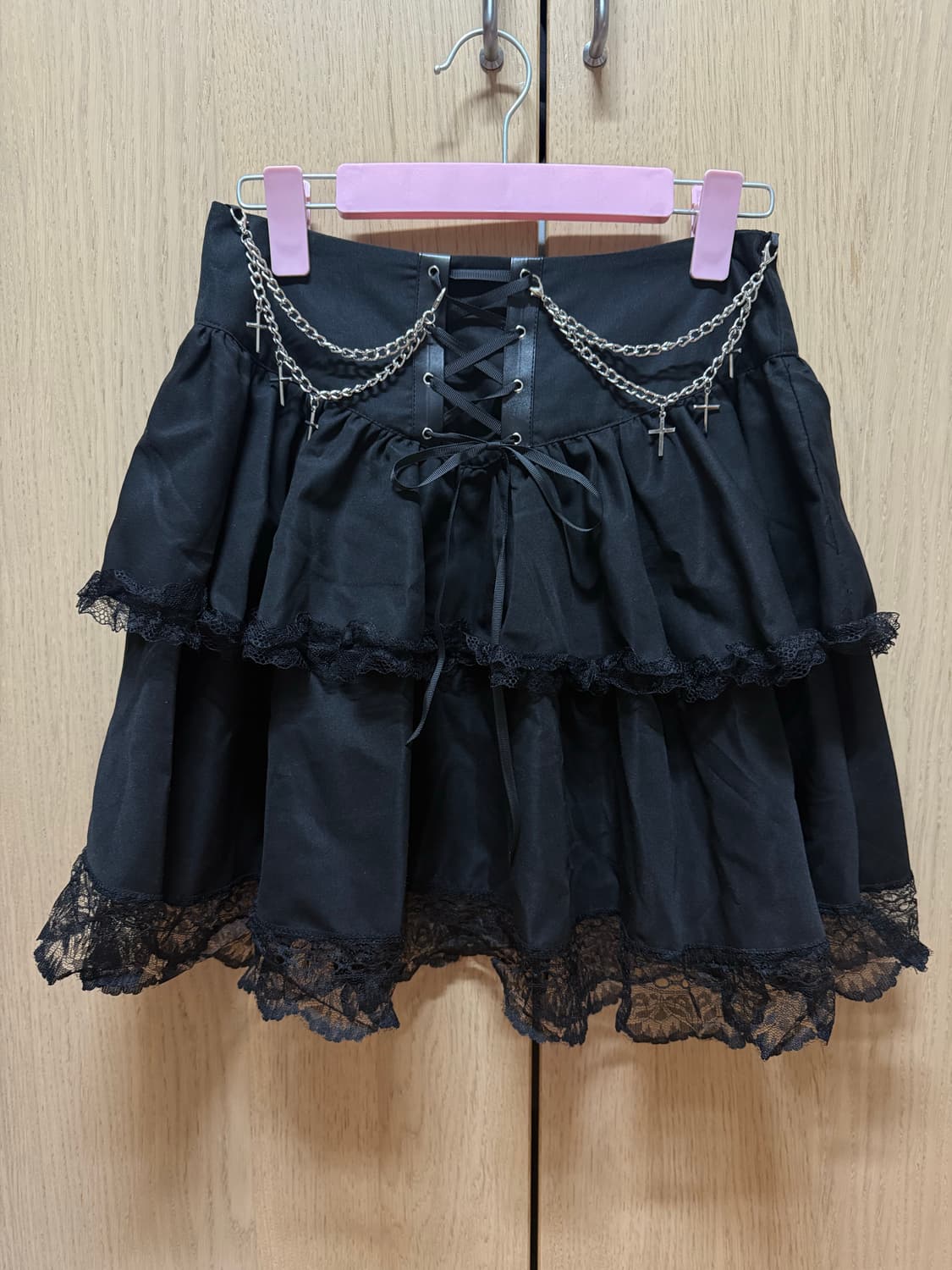 쉬인 ROMWE 고스펑크 블랙 캉캉 스커트 상품이미지1