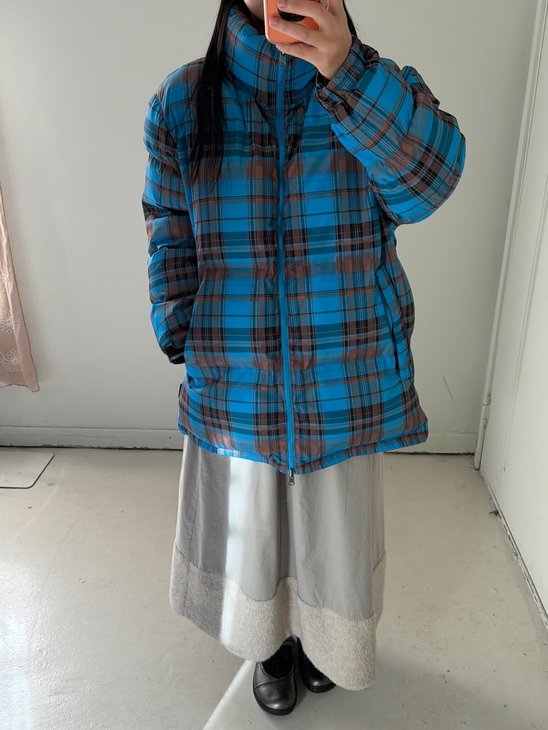 일본빈티지 리버시블 체크 패딩 상품이미지1