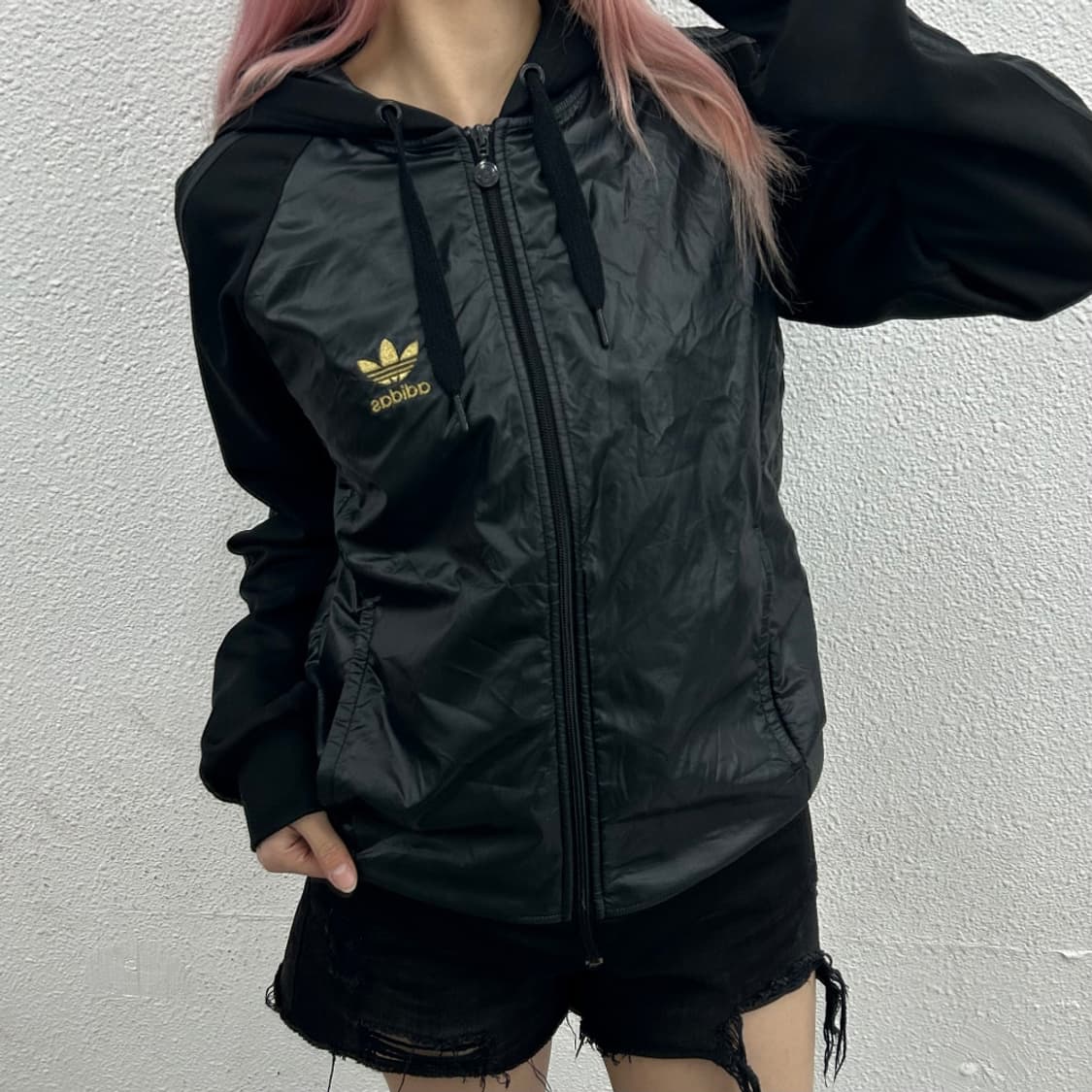 아디다스 골드로고 블랙 후드 트랙탑 95 상품이미지1